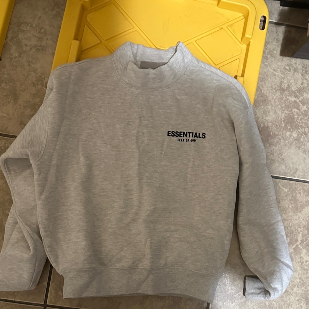 Essentials Light Gray Crewneck Sweater